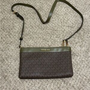 Michael Kors Olive and Chocolate Crossbody Bag